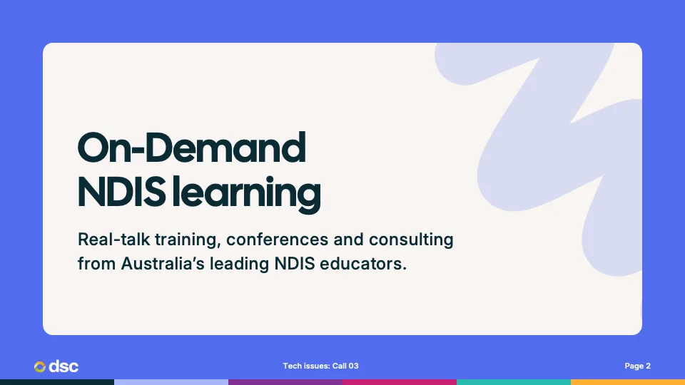 DSC template content slide: On-Demand NDIS learning